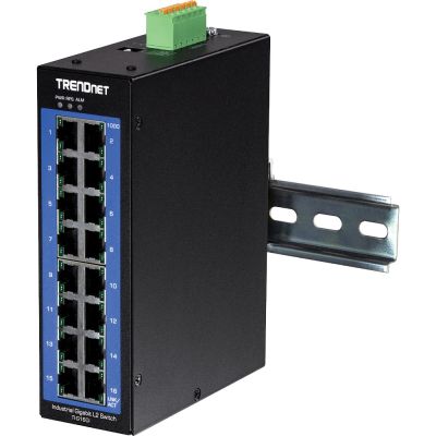 4. TRENDnet TI-G160I - switch - zarządzany - 16 x 10/100/1000 - możliwość montażu na szynie DIN - DC