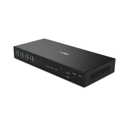 5. Lindy 2-portowy przełącznik KVM HDMI 4K60 USB3.0 z podwójną głowicą