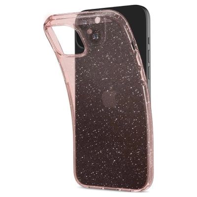 10. Etui Spigen Liquid Crystal Glitter na iPhone 15 Plus - różowo-przezroczyste