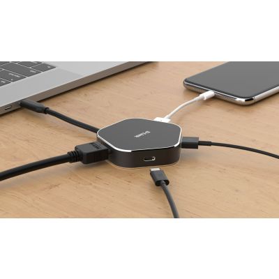 3. D-Link DUB-M420 stacja dokująca Przewodowa Thunderbolt 3 Aluminium, Czarny