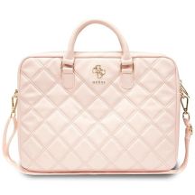 Torba Guess Quilted 4G na laptopa 16" - różowa