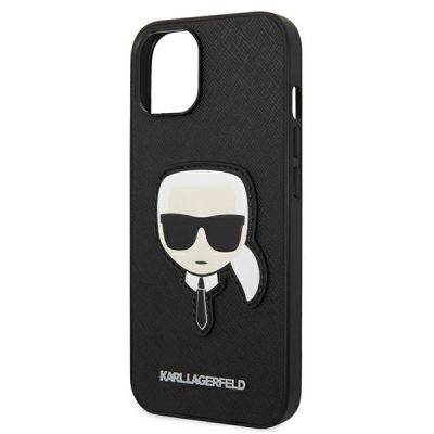 6. Etui Karl Lagerfeld Saffiano Karl`s Head Patch na iPhone 13 / 14 / 15 - czarne