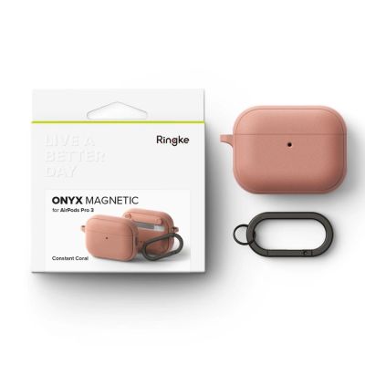 7. Etui Ringke Onyx Magnetic MagSafe na AirPods Pro 3 - różowe