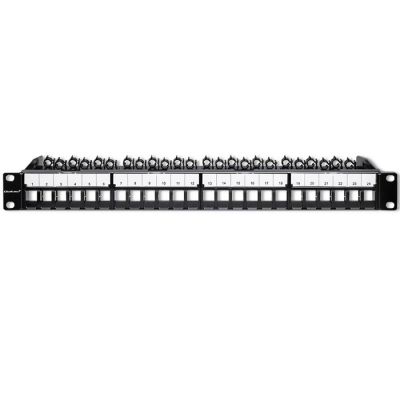 QOLTEC PATCH PANEL DO SZAF RACK 19" | 24 PORTY | 1U | UTP | CZARNY
