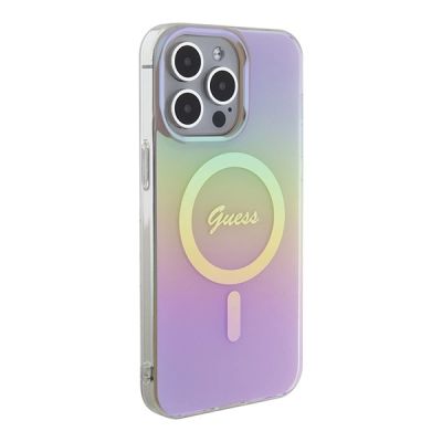 4. Etui Guess IML Iridescent MagSafe do iPhone 15 Pro Max - różowe