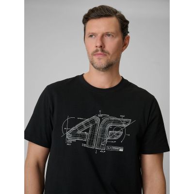 6. T-shirt regular z nadrukiem męski 4F 4FRSS26TTSHM3989-10S