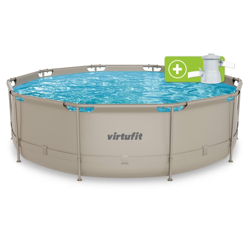 10. VIRTUFIT OKRĄGŁY BASEN 366 CM Z POMPĄ FILTRUJĄCĄ BEŻOWY