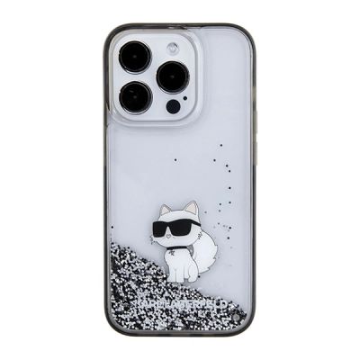 3. Etui Karl Lagerfeld Liquid Glitter Choupette do iPhone 15 Pro Max - przezroczyste