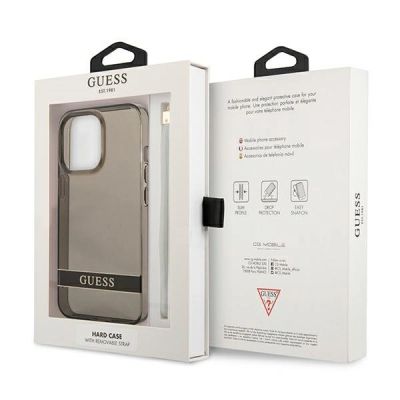 8. Etui Guess Translucent Strap na iPhone 13 Pro / iPhone 13 - czarne