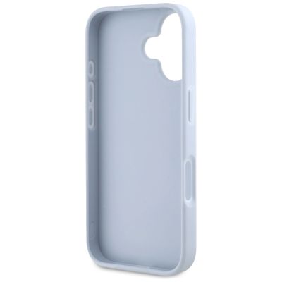 7. Etui Guess Grained Big 4G Logo Small Classic Logo na iPhone 16 - niebieskie