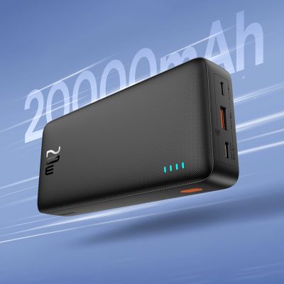 11. Powerbank Baseus Airpow 20W 20000mAh z kablem Baseus Simple Series USB-A - USB-C 50cm - czarny