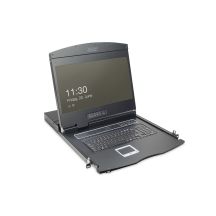 Digitus Konsola modułowa z monitorem TFT o przekątnej 19” (48,3 cm), 8-portowym przełącznikiem KVM & touchpadem, klawiatura amerykańska
