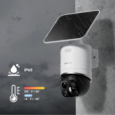 12. Kamera zewnętrzna Dreame Navo Elite 1 Outcam 360° z panelem solarnym - biała