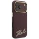 4. Etui Karl Lagerfeld Grained with Resin Signature Logo MagSafe na iPhone 18 Pro / 17 Pro - burgundowe