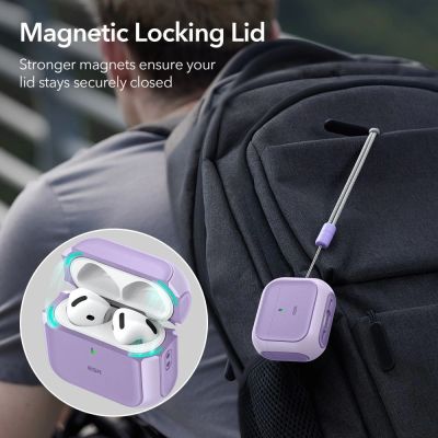 2. Etui ESR Orbit Halolock MagSafe na Apple AirPods 4 - fioletowe
