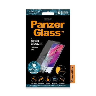 5. Szkło PanzerGlass E2E Microfracture antybakteryjne na Samsung Galaxy S21 FE - z czarną ramką
