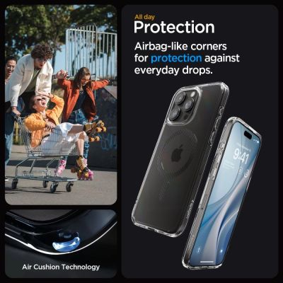 12. Etui Spigen Ultra Hybrid Mag z MagSafe na iPhone 15 Pro - szare