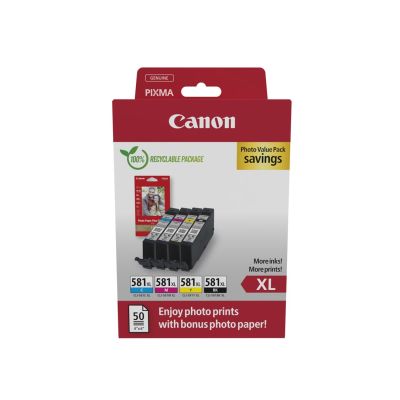 Canon 2052C006 - Zestaw tuszy XL - Cyjan, Magenta, Żółty - 8.3 ml każdy - 4 sztuki - Pakiet promocyjny zdjęć