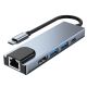 3. HUB Tech-Protect V3 5w1 USB-C - USB-A 3.0 / USB-A 2.0 / USB-C / HDMI / RJ45 - szary