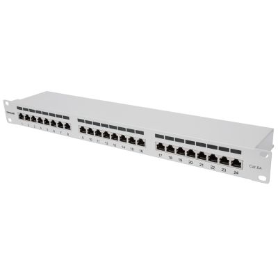 5. INTELLINET 24-Port Cat6a Patchpanel FTP 1HE  grau