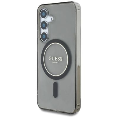 2. Etui Guess Glitter Circle Classic Logo MagSafe do Samsung Galaxy S25 czarny