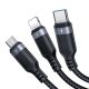 3. Kabel Joyroom Multi-Use Series S-A18 3w1 USB-A - Lightning / USB-C / micro USB 0.3m - czarny