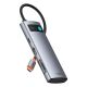 4. Hub USB-C Baseus Metal Gleam 7w1 HDMI 4K 60Hz / 3x USB 3.0 / USB-C PD / SD / microSD – szary