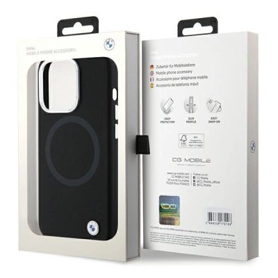 8. Etui BMW Signature Liquid Silicone MagSafe na iPhone 15 Pro Max - czarne