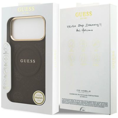 8. Etui Guess Peony Hot Stamp MagSafe na iPhone 18 Pro Max / 17 Pro Max - brązowe