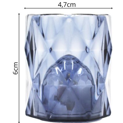 11. MINI LAMPA DEKORACYJNA 6 CM SZARA CIEPŁY BIAŁY 1 LED
