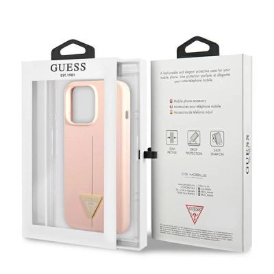 8. Etui Guess Silicone Triangle na iPhone 13 Pro Max - różowe