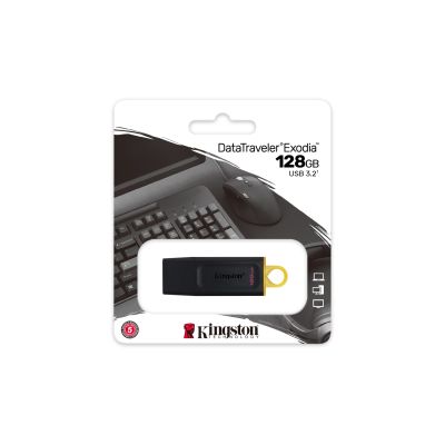 6. KINGSTON FLASH 128GB USB 3.2 Gen1 DataTraveler Exodia (B+Y)