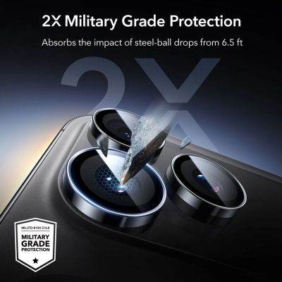 5. Osłona aparatu ESR Armorite na iPhone 14 Pro / Pro Max / 15 Pro / Pro Max / 16 Pro / Pro Max / 17 Pro / Pro Max - czarna