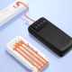7. Dudao K6Pro uniwersalny powerbank 10000mAh z kablem USB, USB Typ C, Lightning czarny (K6Pro-black)