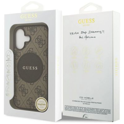 8. Etui Guess 4G Circle Classic Logo MagSafe na iPhone 17 - brązowe