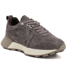 Skórzane sneakersy na platformie brązowe Kobbo FIO27-67048