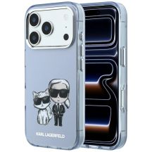 Etui Karl Lagerfeld IML Karl&Choupette Bodies Sketch Print MagSafe na iPhone 17 Pro Max / 18 Pro Max - jasnoniebieskie