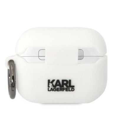 2. Etui Karl Lagerfeld Silicone Karl&Choupette na AirPods Pro - białe