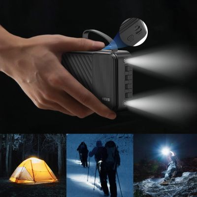 7. Powerbank Dudao K11 Max 30000mAh z wbudowanymi kablami - czarny