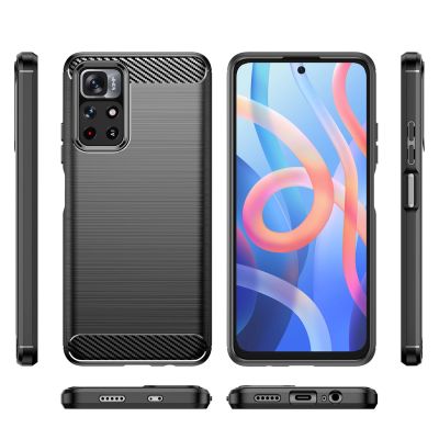 8. Carbon Case elastyczne etui pokrowiec Xiaomi Redmi Note 11 czarny