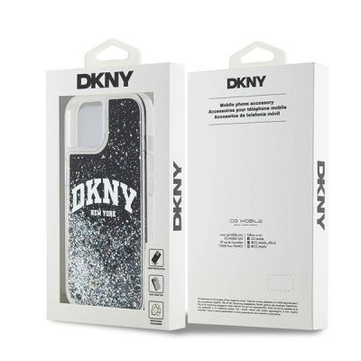 8. Etui DKNY Liquid Glitter Big Logo na iPhone 15 / 14 / 13 - czarne