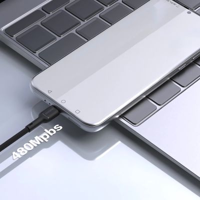 3. Kabel Dudao L9T 5A USB-A - USB-C 1m - czarny