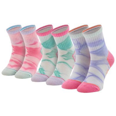 Skechers 3PPK Girls Casual Fancy Tie Die Socks SK41076-6064 Wielokolorowe 27-30
