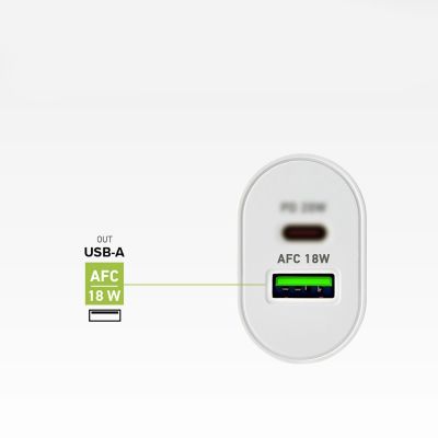 11. Ładowarka sieciowa SBS TETRPD20W 20W USB-A USB-C z Power Delivery - biała