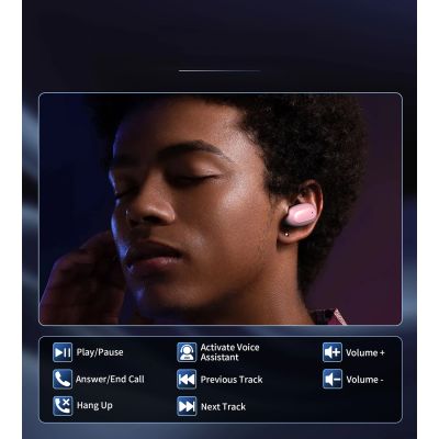 8. Słuchawki Choetech MEMS bezprzewodowe TWS Bluetooth 5.3 - różowe