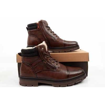 9. Wrangler buty męskie Gillen skórzane brązowe trzewiki ocieplane
