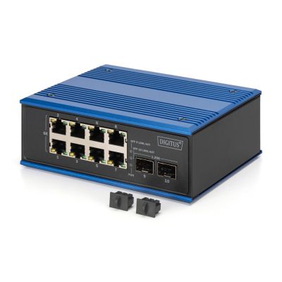 5. Industrialny przełącznik Ethernet 8+2 -Port Gigabit PoE Switch 8 Port GE PoE RJ45, 2 GE SFP Port