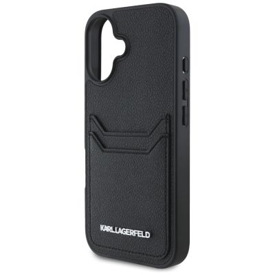 6. Etui Karl Lagerfeld HC Grained PU Cardslot Metal Elong na iPhone 16 - czarne