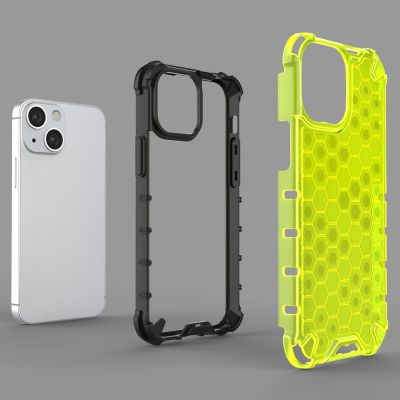 6. Honeycomb etui pancerny pokrowiec z żelową ramką iPhone 13 mini zielony