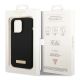 8. Etui Guess Silicone Logo Plate MagSafe na iPhone 14 Pro - czarne